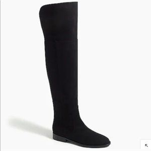 NEW J CREW BLACK OVER THE KNEE MICROSUEDE FAUX SUEDE TALL BOOTS 8.5